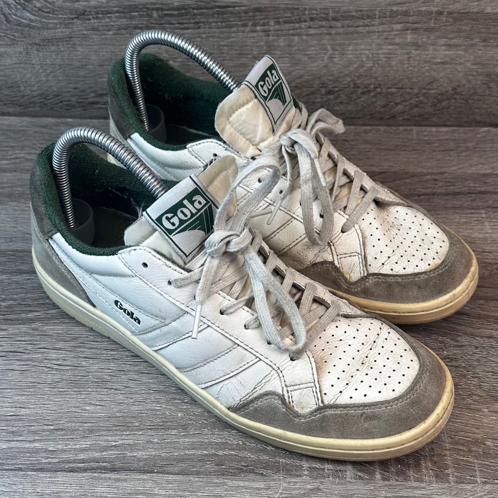 Gola Eagle Sneakers Women 9 White Green CLB530 Retro Low Top Court Shoes FLAW